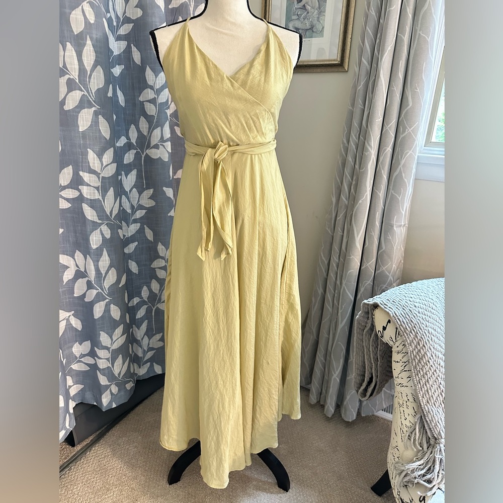 HYFVE Light Yellow Belted Maxi Dress